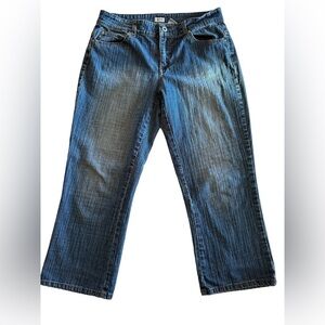 Cache Stonewashed Blue Denim Jeans Capri Womens Size 8 Straight Loose Legs